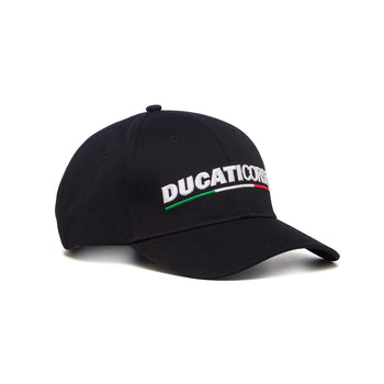 Cappellino nero con logo ricamato Ducati Corse, Brand, SKU a732000101, Immagine 0